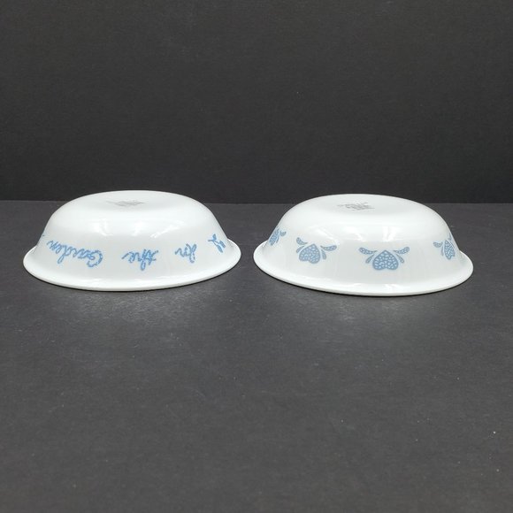 Corelle In the Garden Soup Cereal Berry Bowls Blue Hearts Stencil Dessert Bowl - Picture 6 of 6